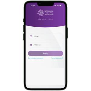 My NRS Store mobile app login screen